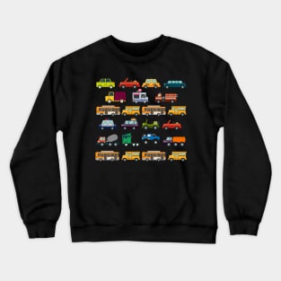 Cars Trucks and Busses Graphic Design Crewneck Sweatshirt